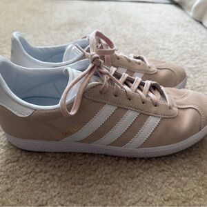 Adidas Women's Blush and White Gazelle Sneakers
